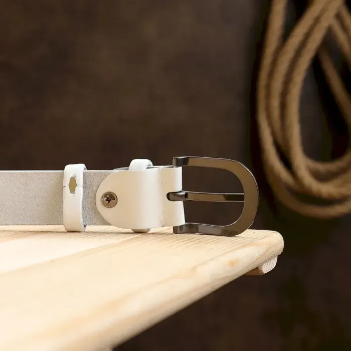 Современный гладкий женский ремень Vintage 20788 Белый