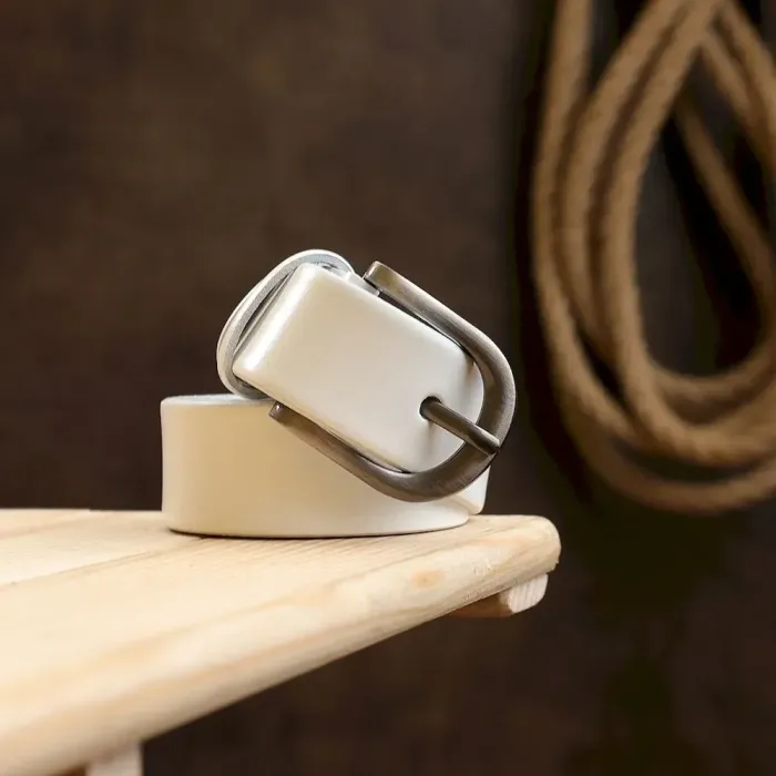 Современный гладкий женский ремень Vintage 20788 Белый