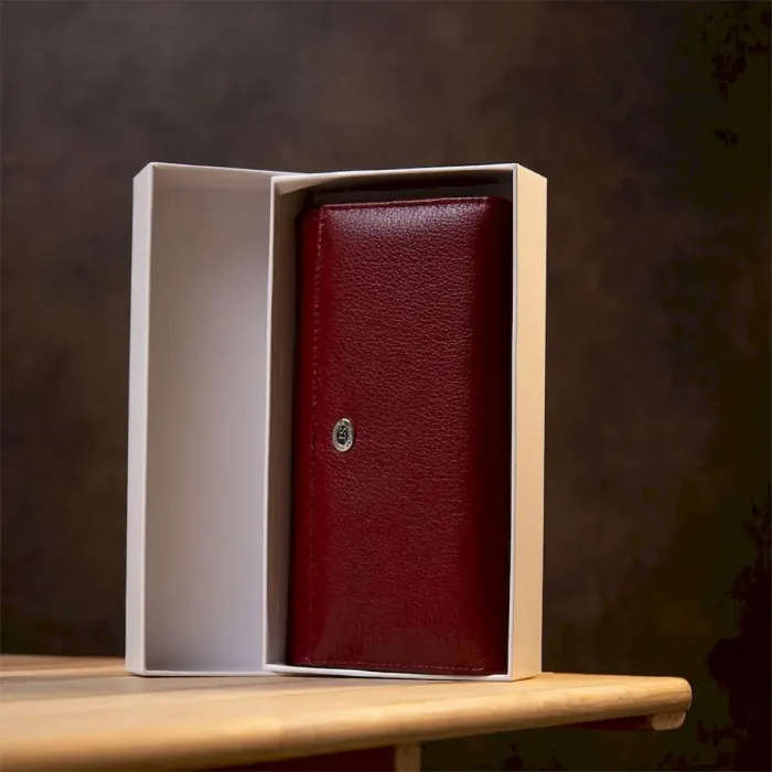 Сучасний гаманець ST Leather 19392 Темно-червоний