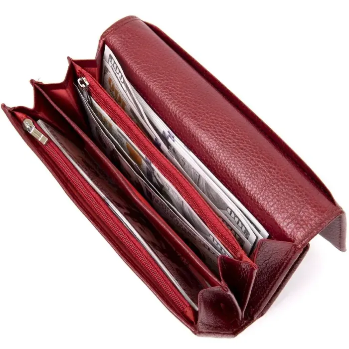 Сучасний гаманець ST Leather 19392 Темно-червоний