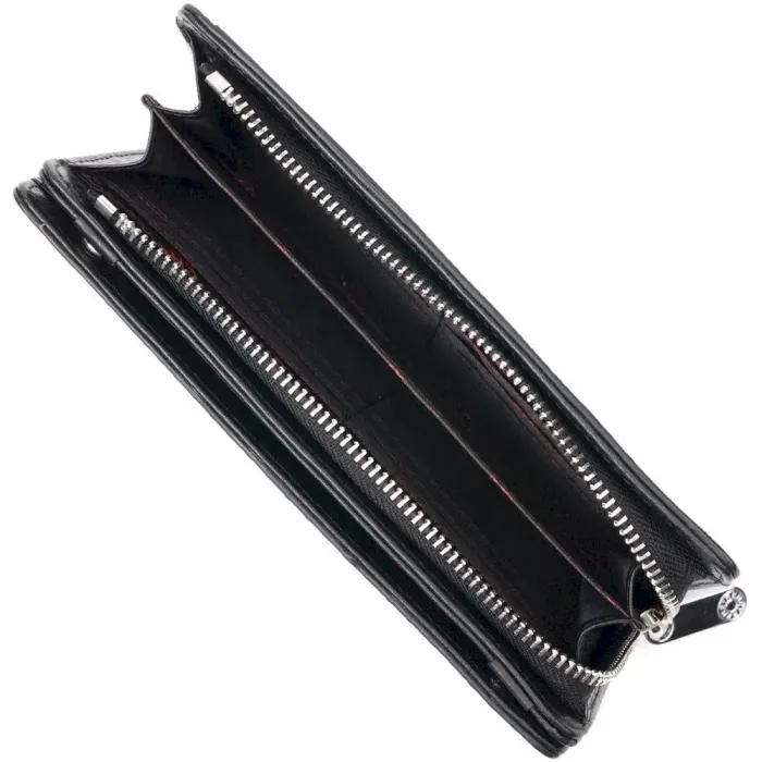 Сучасний гаманець-клатч із натуральної фактурної шкіри KARYA 21134 Чорний