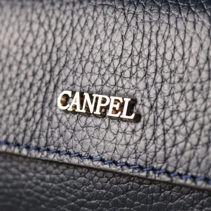 Сучасний чоловічий клатч із натуральної зернистої шкіри CANPELLINI 21558 Синій