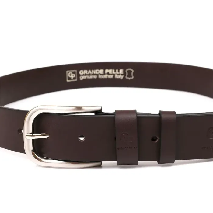 Чоловічий ремень GRANDE PELLE 00779 під джинси Коричневий