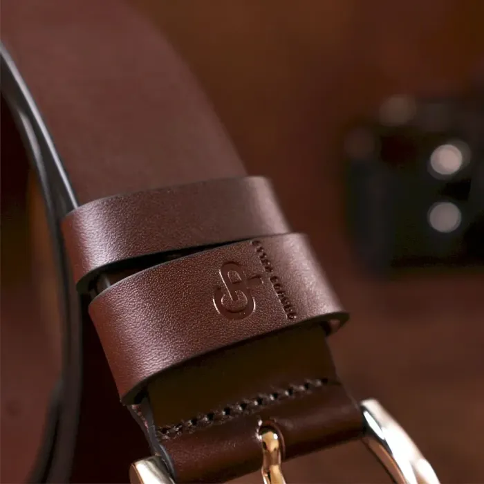 Чоловічий ремень GRANDE PELLE 00779 під джинси Коричневий