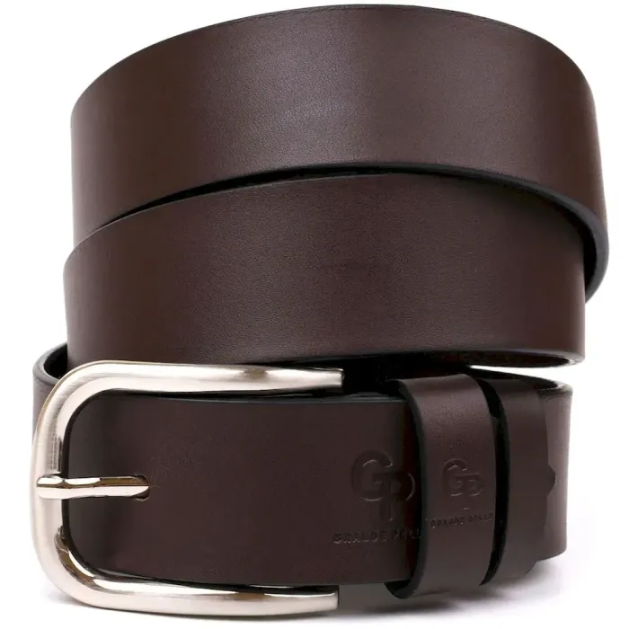 Чоловічий ремень GRANDE PELLE 00779 під джинси Коричневий