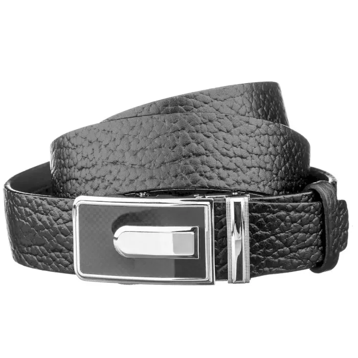 Сучасний ремінь SHVIGEL 17348 із пряжкою-автомат Чорний