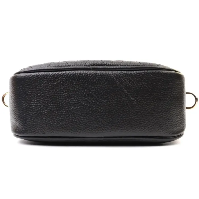 Стигана жіноча сумка з натуральної шкіри Vintage 22610 Чорна