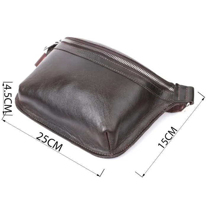 Стильна бананка для чоловіків із натуральної шкіри GRANDE PELLE 22814 Коричневий