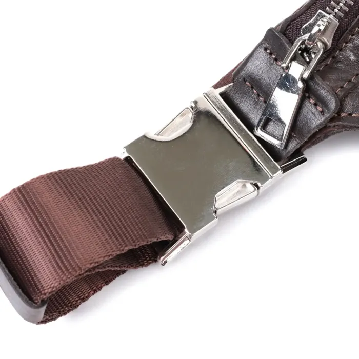 Стильна бананка для чоловіків із натуральної шкіри GRANDE PELLE 22814 Коричневий