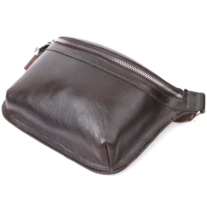 Стильна бананка для чоловіків із натуральної шкіри GRANDE PELLE 22814 Коричневий