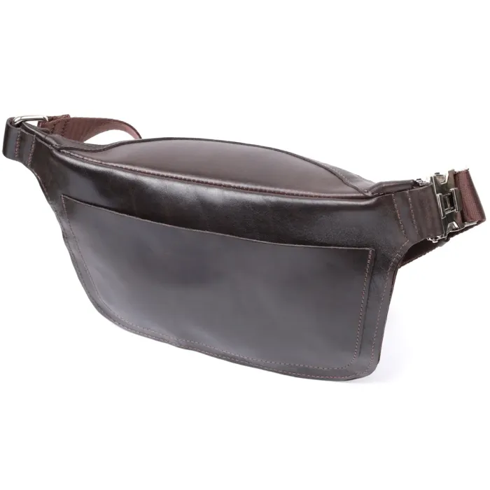 Стильна бананка для чоловіків із натуральної шкіри GRANDE PELLE 22814 Коричневий