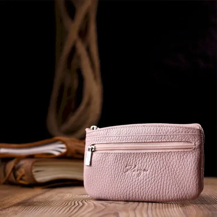 Стильная и функциональная ключница из натуральной кожи KARYA 21213 Пудровый