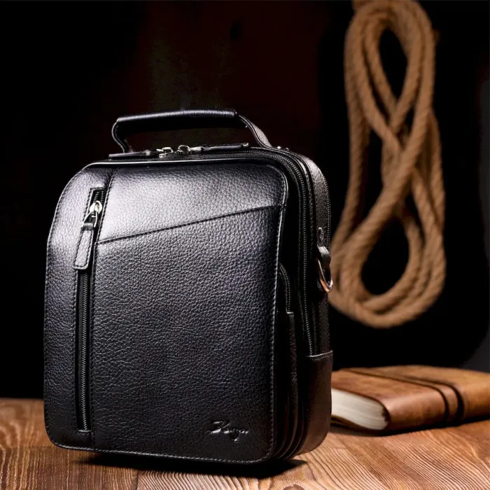 Стильная и практичная мужская сумка KARYA 20899 кожаная Черный