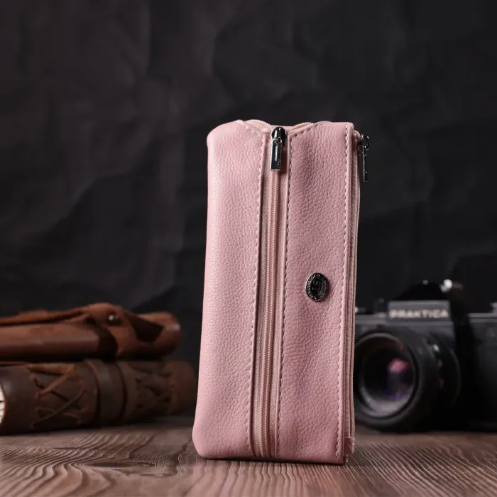 Стильна ключниця ніжного кольору із натуральної шкіри ST Leather 22510 Рожевий