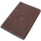 Стильна шкіряна обкладинка на паспорт з тримачем Apple AirTag GRANDE PELLE 11621 Коричневий