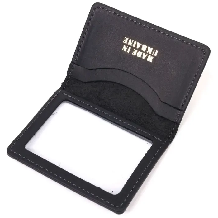 Стильная обложка на документы в винтажной коже Слава ЗСУ GRANDE PELLE 16703 Черная