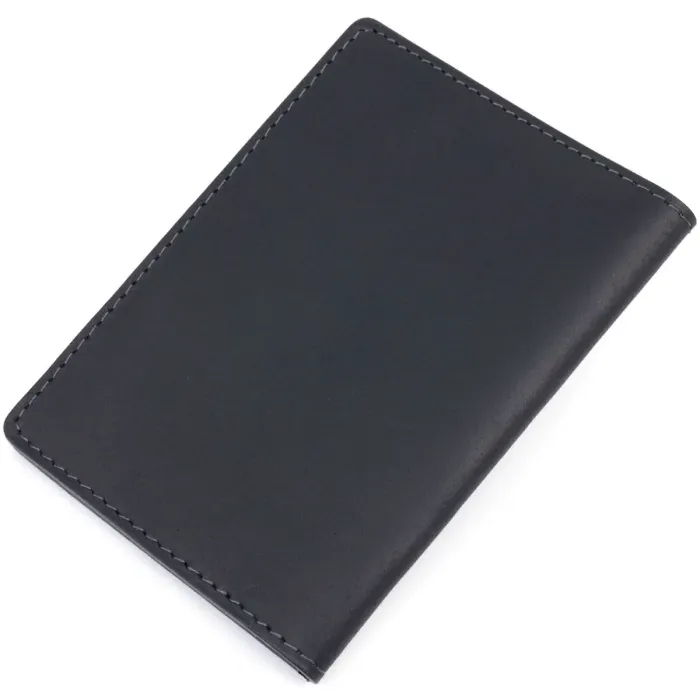 Стильная обложка на военный билет в винтажной коже Карта GRANDE PELLE 16780 Черная