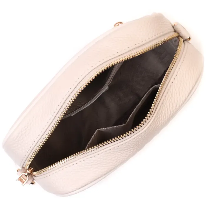 Стильна стьобана сумка жіноча з натуральної шкіри Vintage 22611 Білий