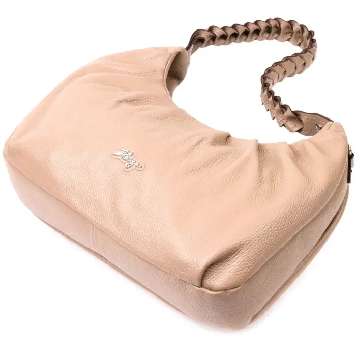 Стильна сумка багет KARYA 20836 шкіряна Бежевий