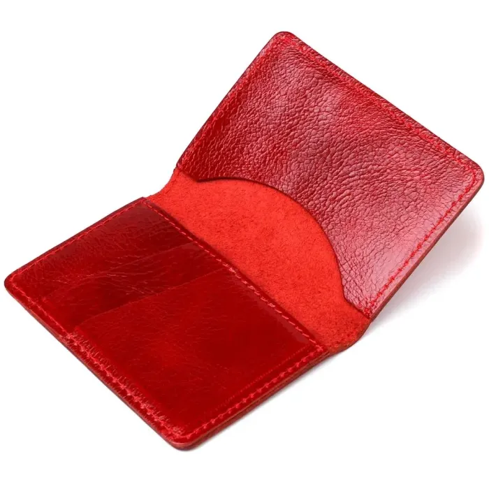 Шкіряна яскрава візитниця Shvigel 00116 червона