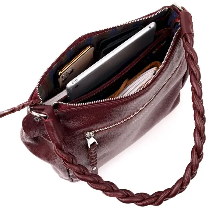 Стильна сумка жіноча KARYA 20869 шкіряна Бордовий