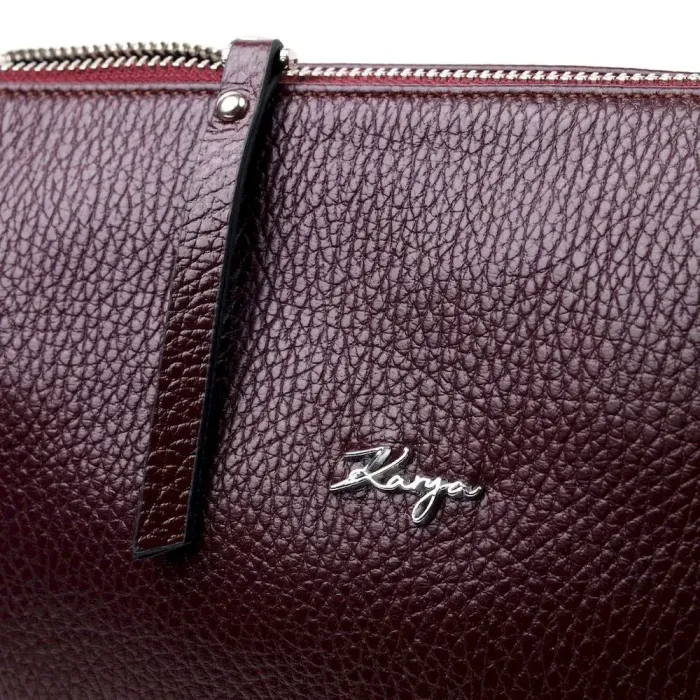 Стильная женская сумка на плечо KARYA 20883 кожаная Бордовый