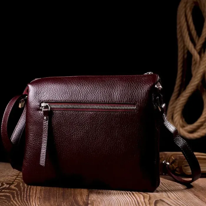 Стильная женская сумка на плечо KARYA 20883 кожаная Бордовый