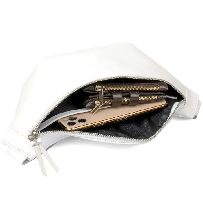 Стильна сумка на пояс GRANDE PELLE 11356 Білий