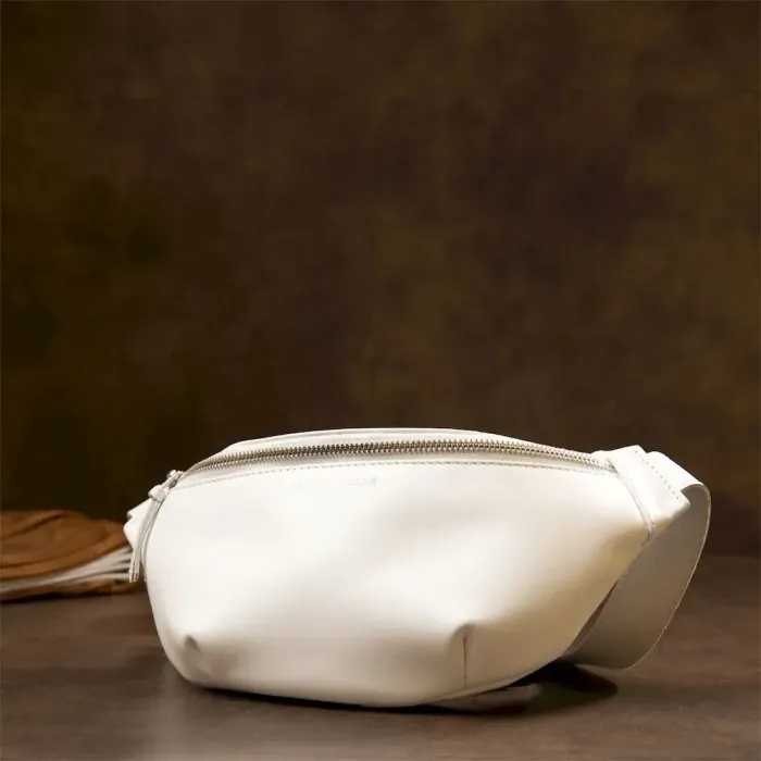 Стильна сумка на пояс GRANDE PELLE 11356 Білий