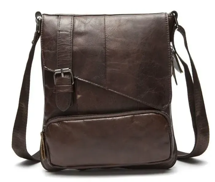 Стильная мужская кожаная сумка Vintage 14847 Коричневая