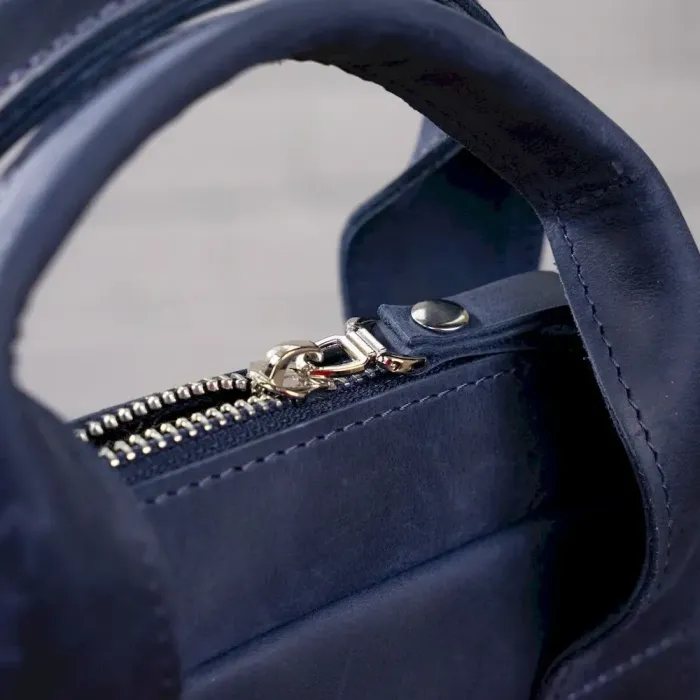 Стильна сумка під А4 вертикального формату в матовій шкірі 11170 SHVIGEL, Синя