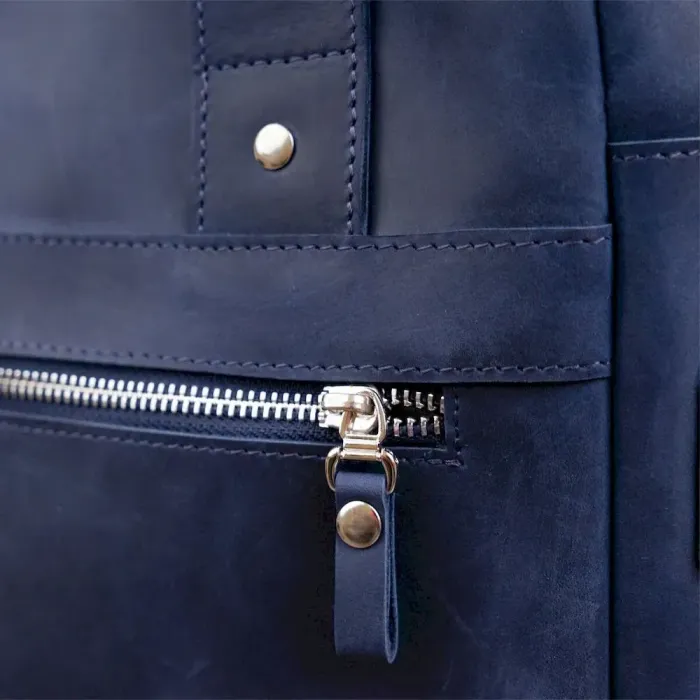 Стильна сумка під А4 вертикального формату в матовій шкірі 11170 SHVIGEL, Синя