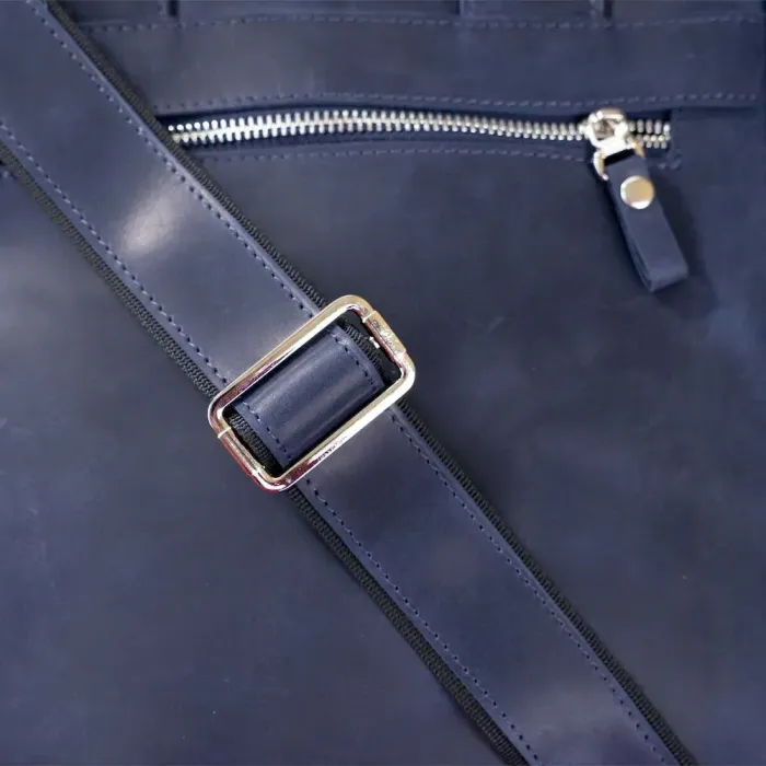 Стильна сумка під А4 вертикального формату в матовій шкірі 11170 SHVIGEL, Синя