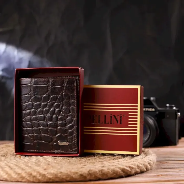 Стильне чоловіче портмоне з натуральної фактурної шкіри CANPELLINI 21497