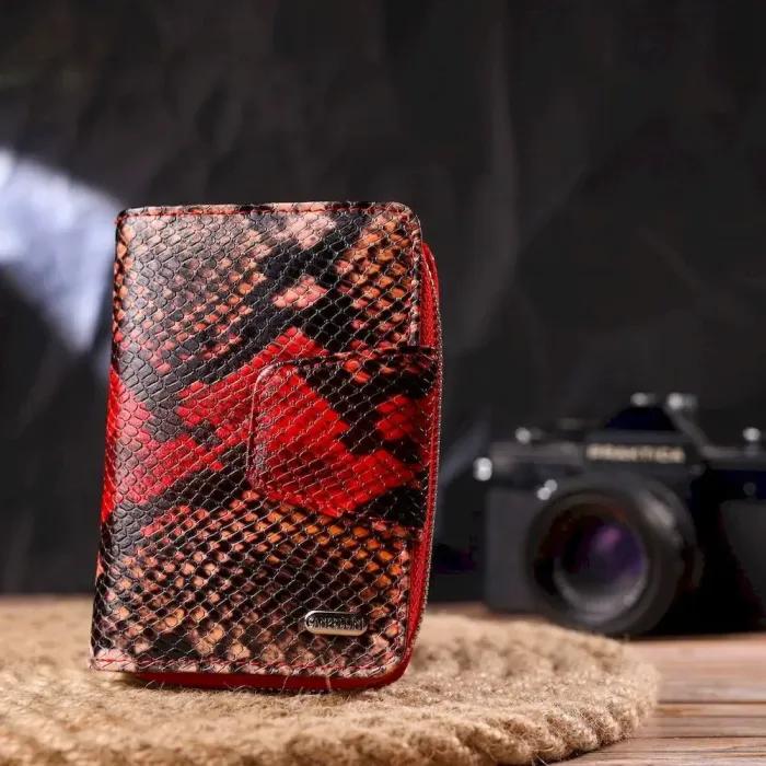 Стильне портмоне для жінок з монетницею на блискавці з натуральної фактурної шкіри CANPELLINI 21605