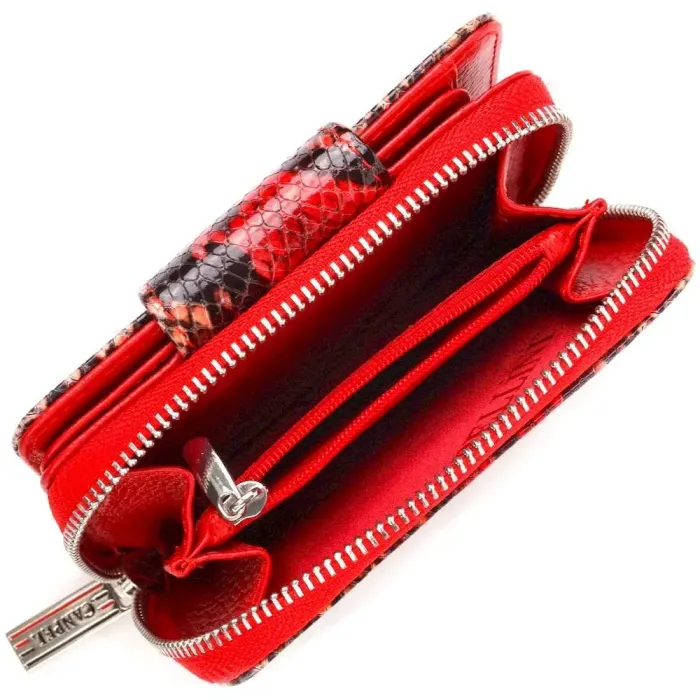 Стильне портмоне для жінок з монетницею на блискавці з натуральної фактурної шкіри CANPELLINI 21605