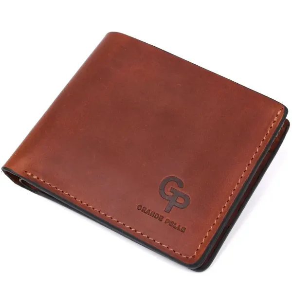 Стильне портмоне унісекс GRANDE PELLE 11236 Коричневе