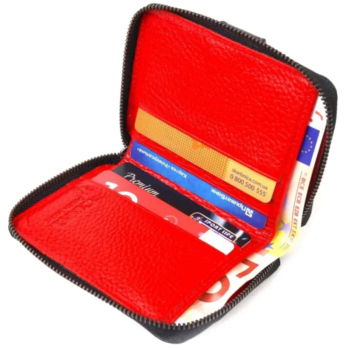 Стильное женское портмоне из натуральной кожи CANPELLINI 21490 Черное