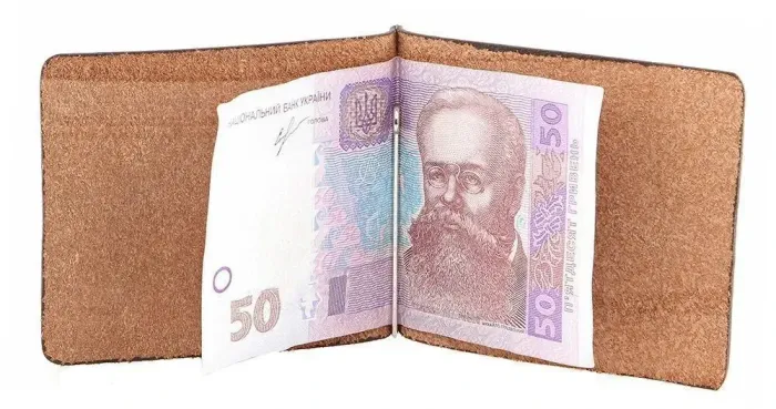 Стильний шкіряний затискач для банкнот GRANDE PELLE 00233