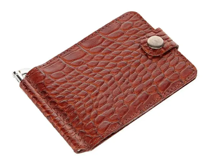 Стильний шкіряний затискач для грошей SHVIGEL 16140