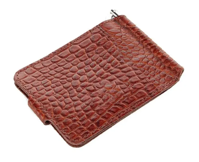 Стильний шкіряний затискач для грошей SHVIGEL 16140