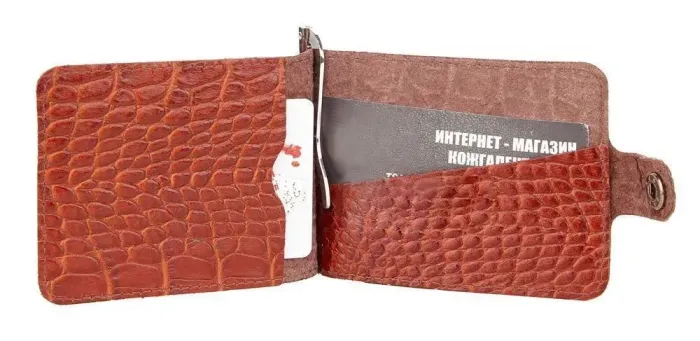 Стильний шкіряний затискач для грошей SHVIGEL 16140