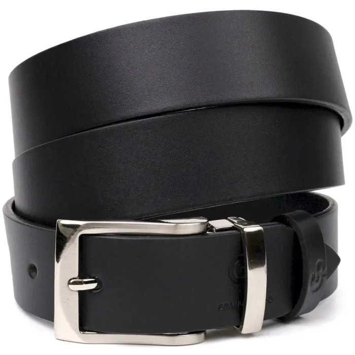 Стильний ремінь для чоловіків з натуральної шкіри GRANDE PELLE 11675 Чорний