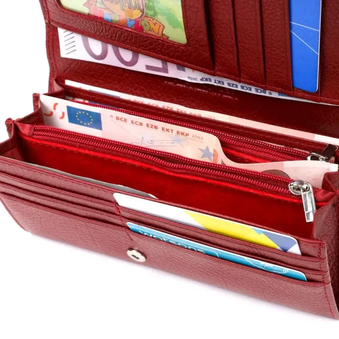 Стильний та жіночний гаманець із натуральної шкіри ST Leather 19429 Бордовий