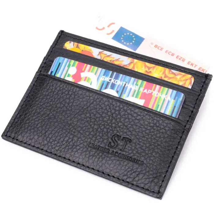 Стильний кард-кейс із натуральної шкіри ST Leather 22447 Чорний