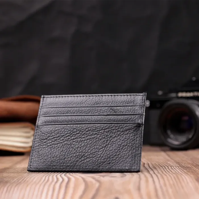 Стильний кард-кейс із натуральної шкіри ST Leather 22447 Чорний