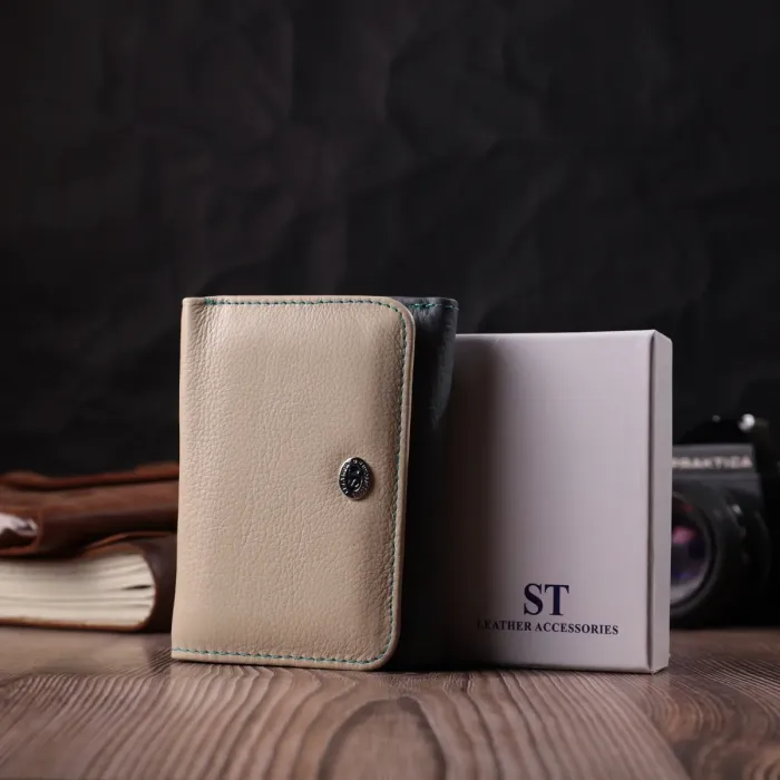 Стильный кошелек для девушек из натуральной кожи ST Leather 22495 Разноцветный