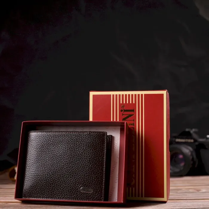 Стильный кошелек для мужчин из натуральной кожи флотар CANPELLINI 21923 Коричневый