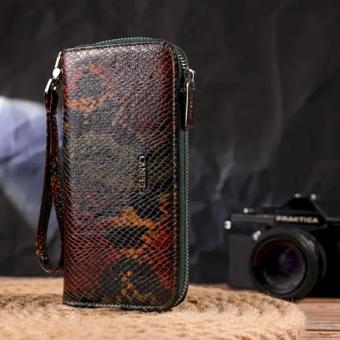 Стильный кошелек для женщин из натуральной фактурной кожи CANPELLINI 21618 Разноцветный