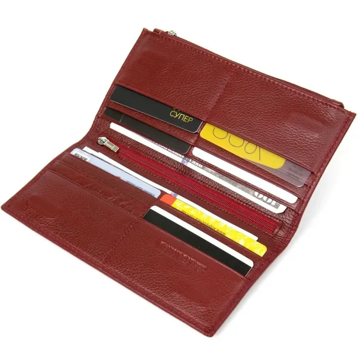Стильний шкіряний гаманець ST Leather 19380 Темно-червоний